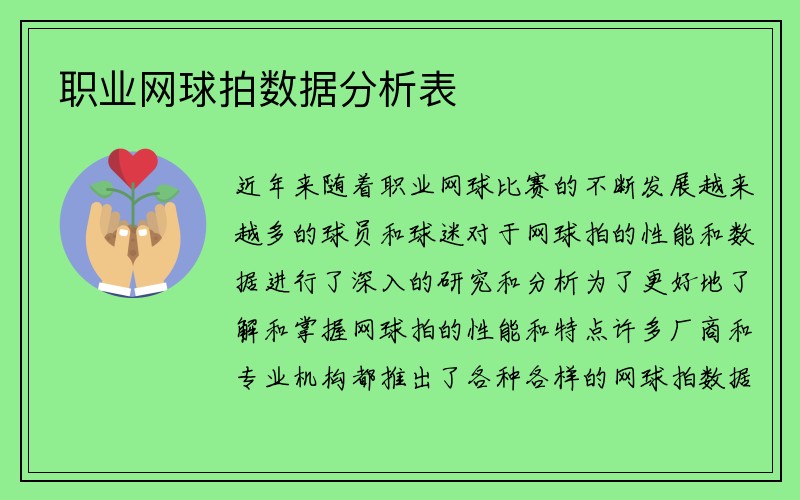 职业网球拍数据分析表