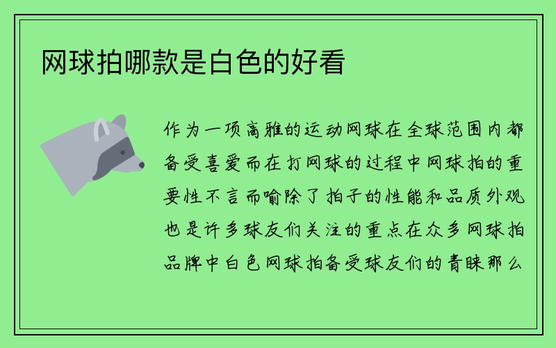 网球拍哪款是白色的好看