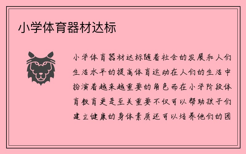 小学体育器材达标