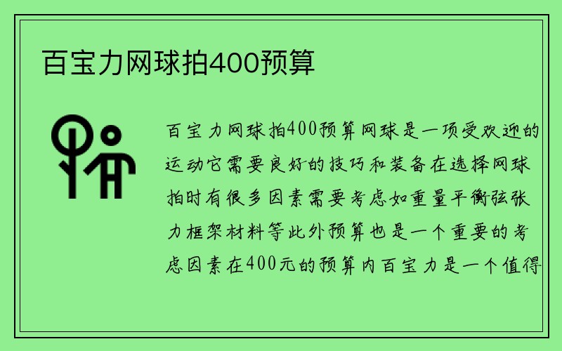 百宝力网球拍400预算