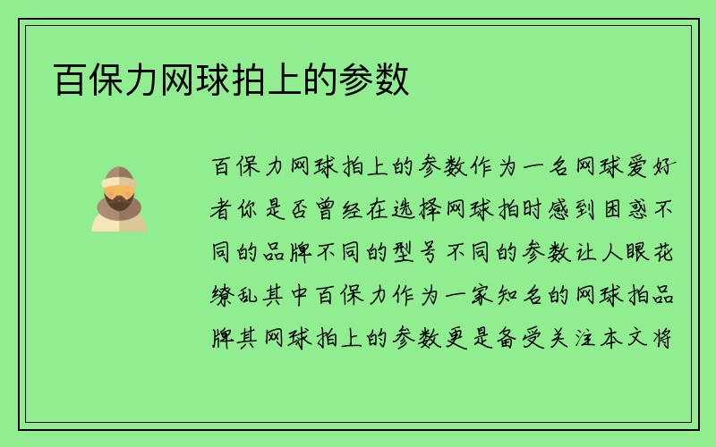 百保力网球拍上的参数