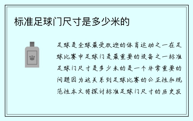 标准足球门尺寸是多少米的