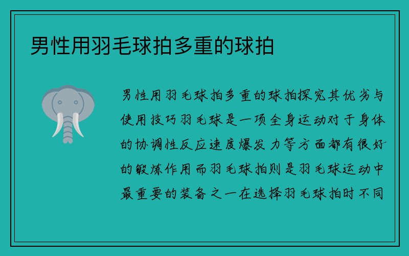 男性用羽毛球拍多重的球拍