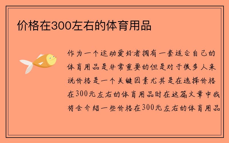 价格在300左右的体育用品